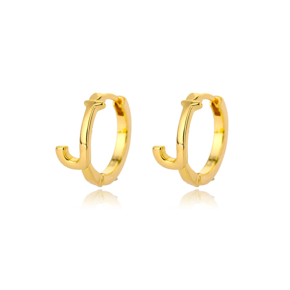 Initial Gold Hoop Earring