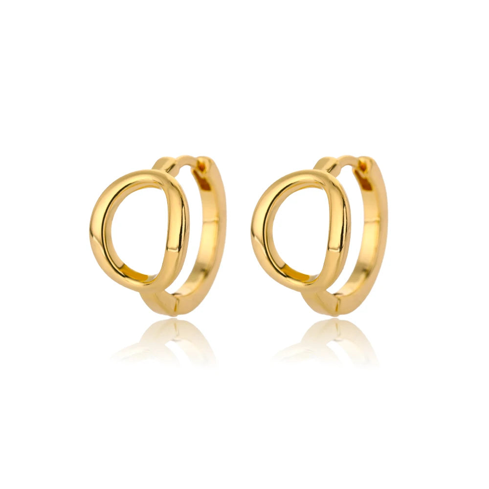 Initial Gold Hoop Earring