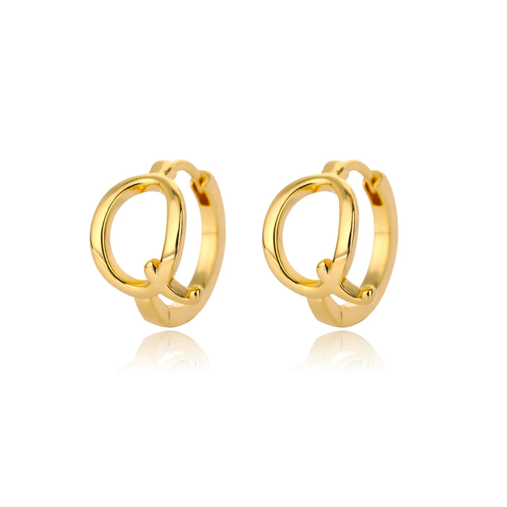 Initial Gold Hoop Earring