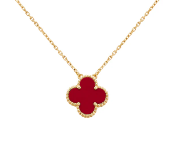 Silver Purple Clover Necklace