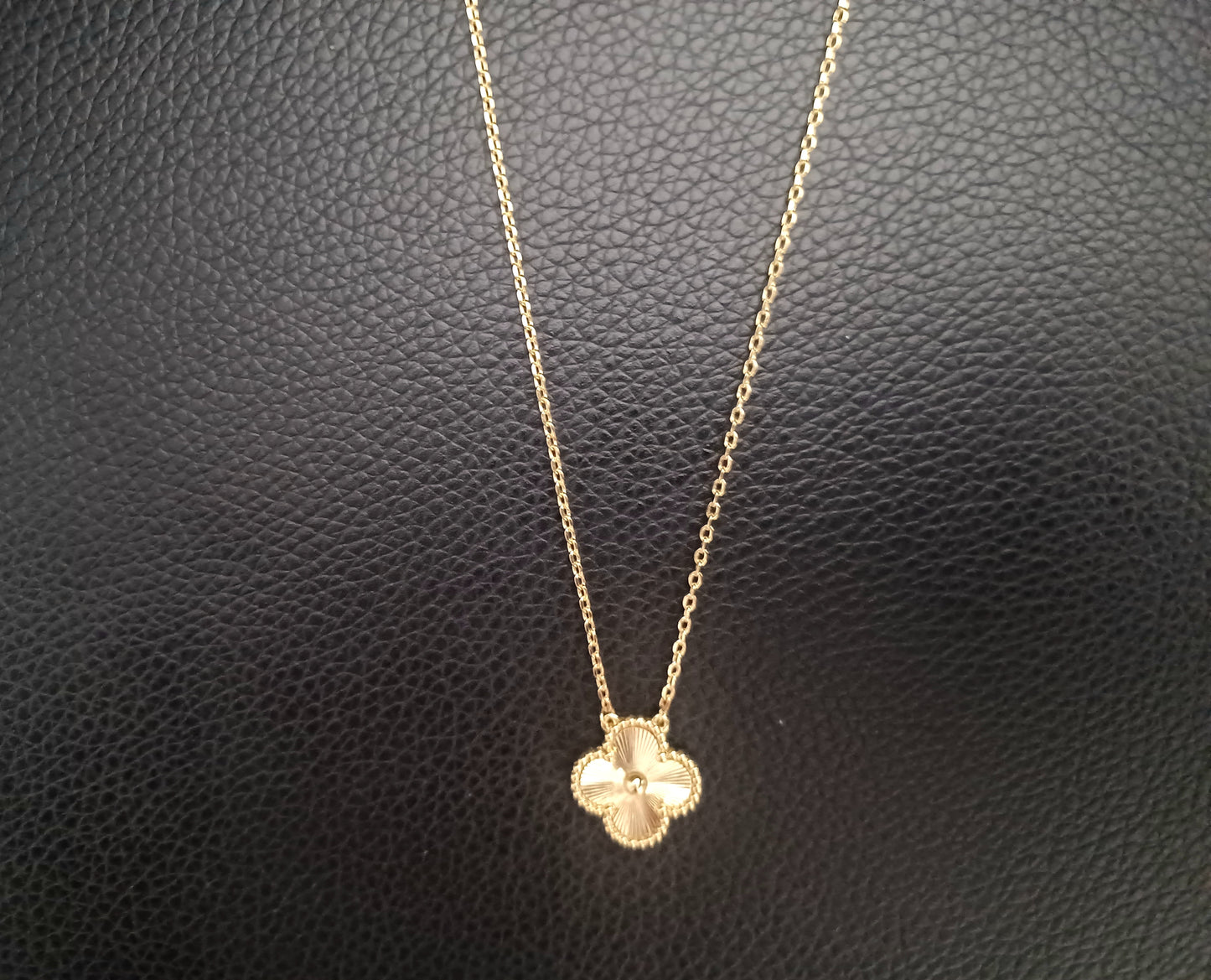 Silver Purple Clover Necklace