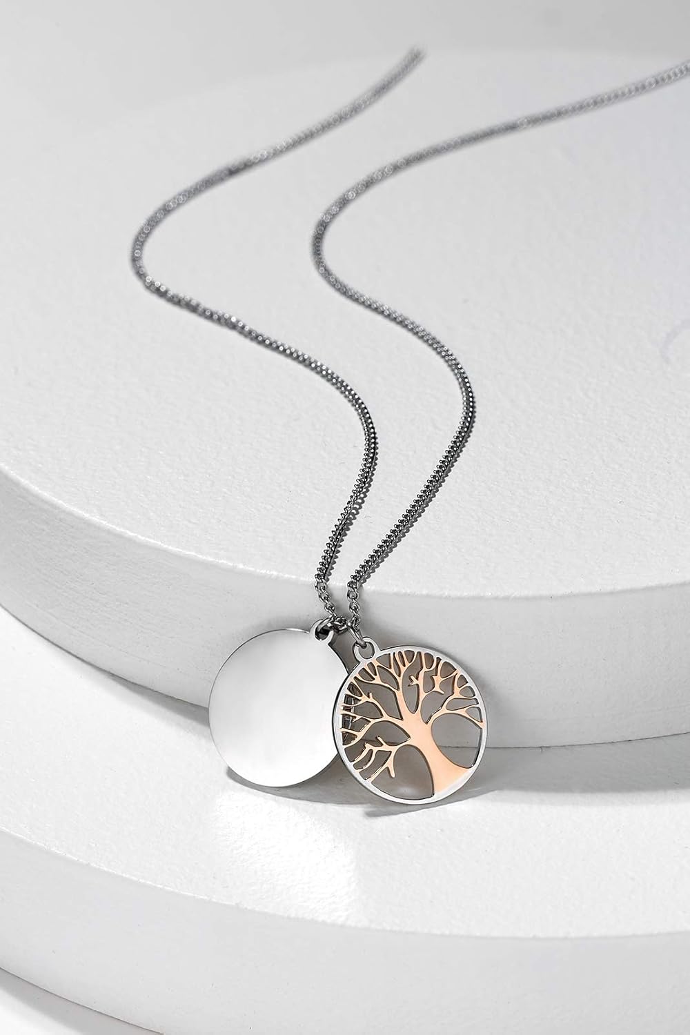 Personalised Name Family Tree Disc Necklace For Mum