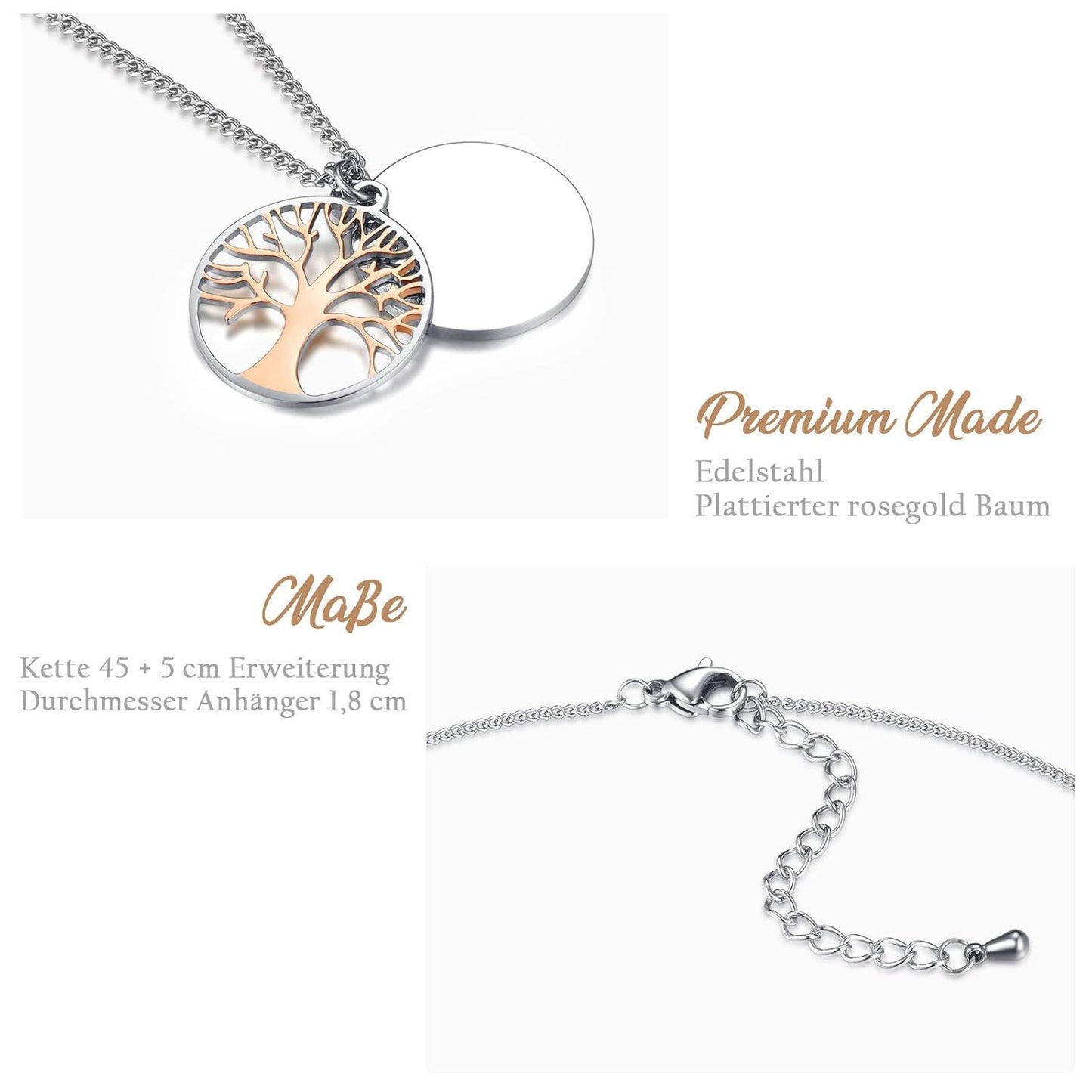 Personalised Name Family Tree Disc Necklace For Mum