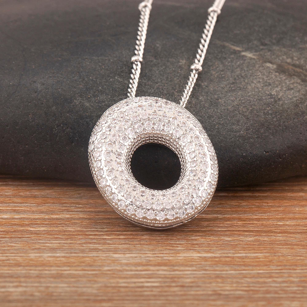 Diamond Flash Iced Initial Bubble Necklace