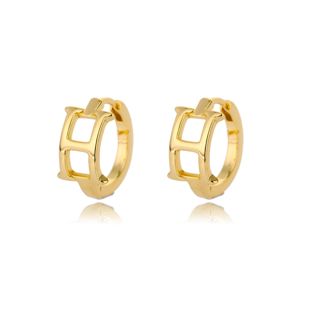 Initial Gold Hoop Earring