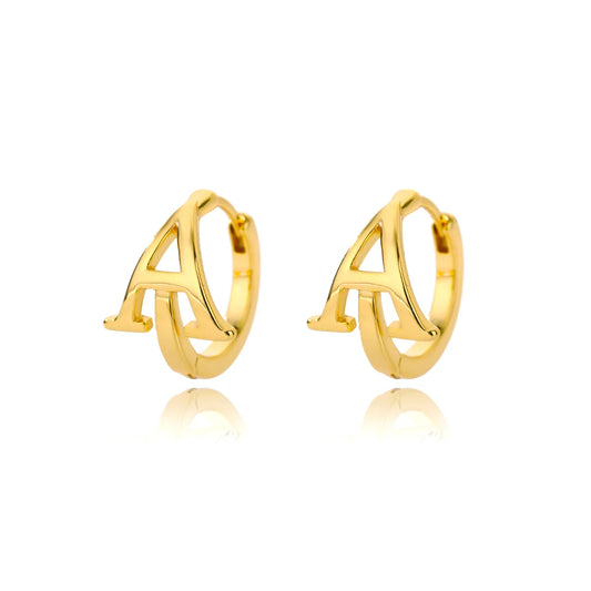 Initial Gold Hoop Earring