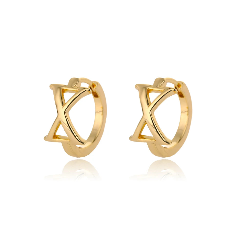 Initial Gold Hoop Earring
