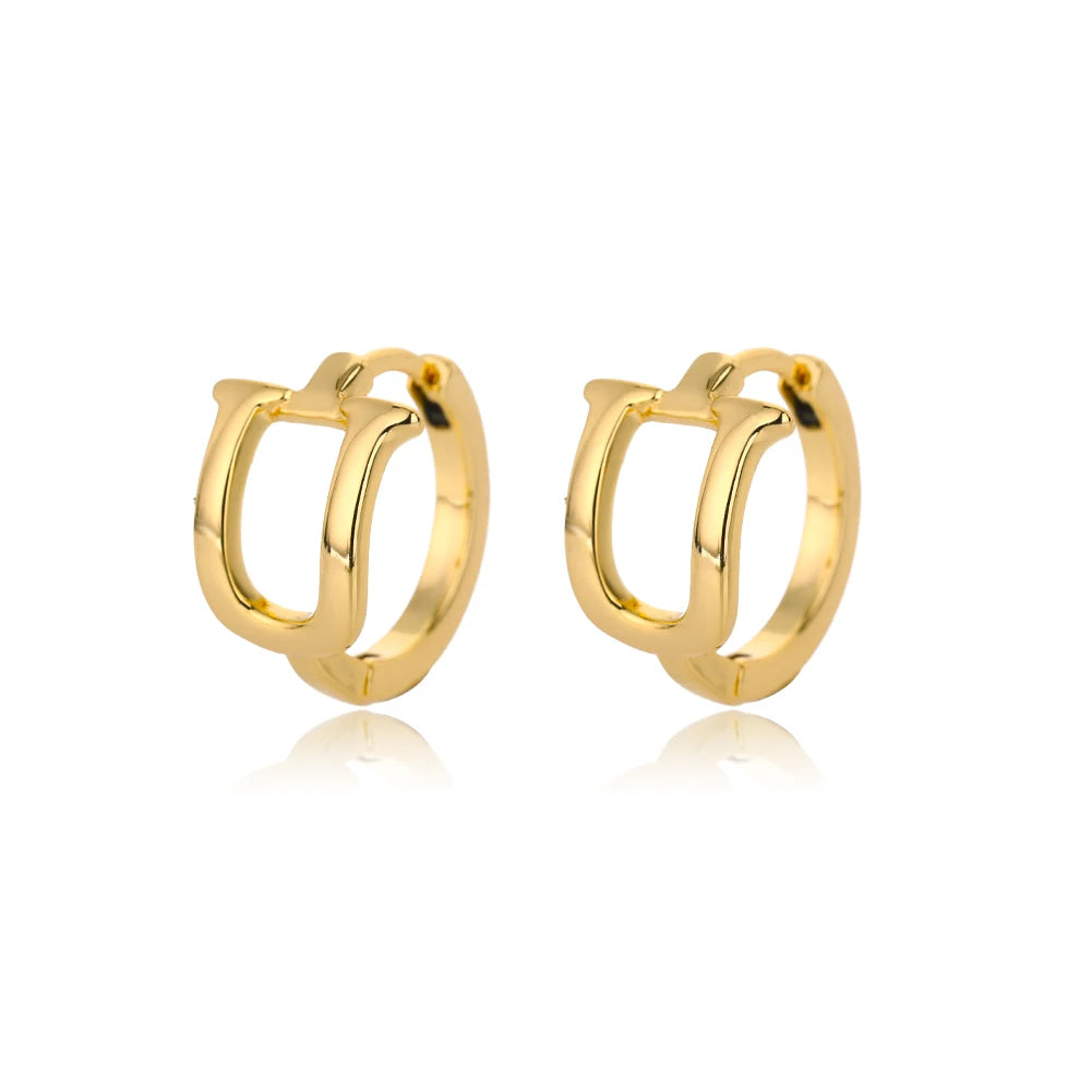 Initial Gold Hoop Earring
