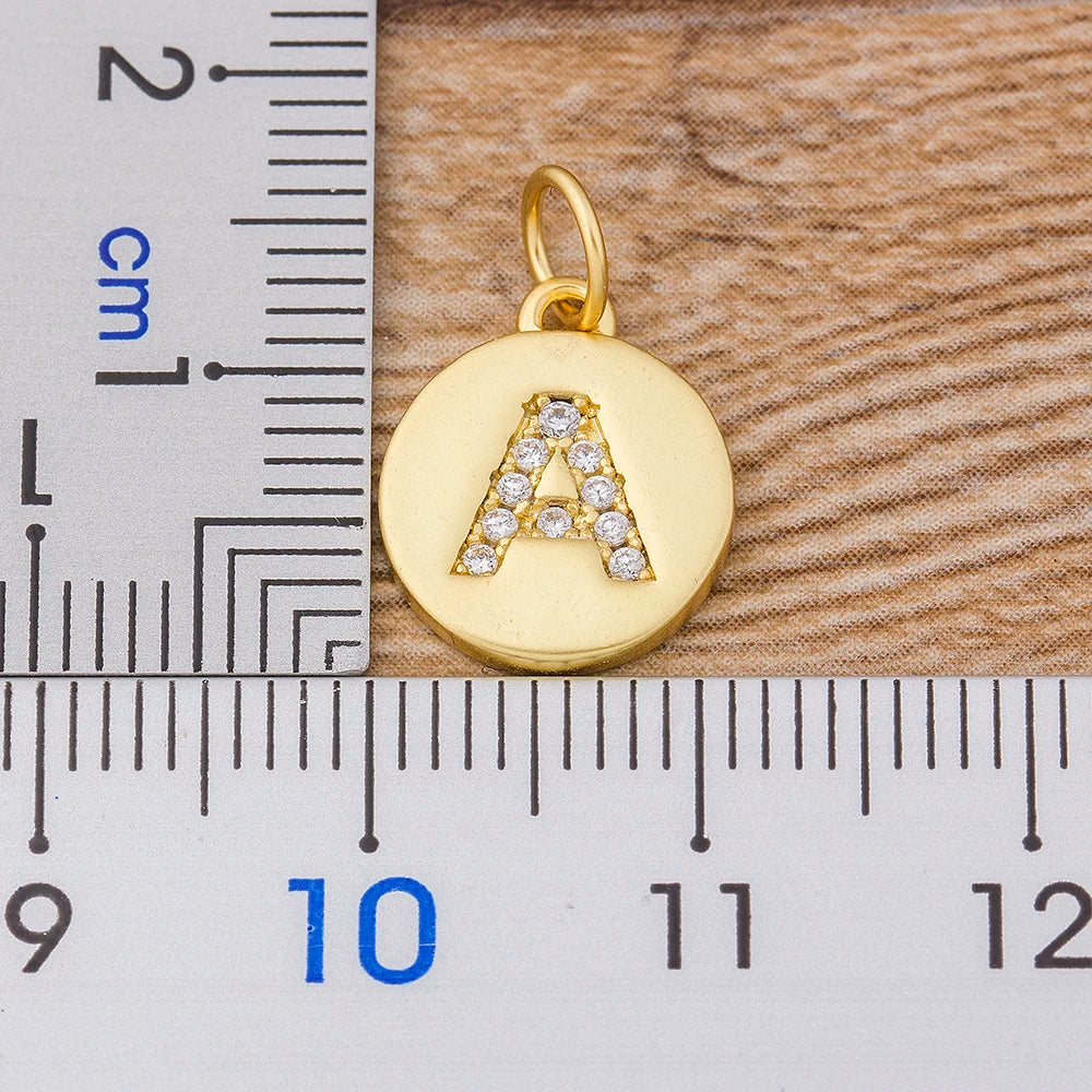 Gold Initial Cubic Zirconia Necklace