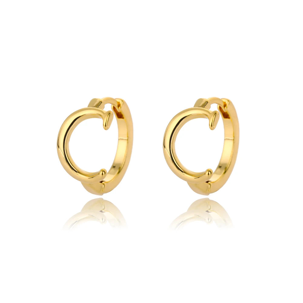 Initial Gold Hoop Earring