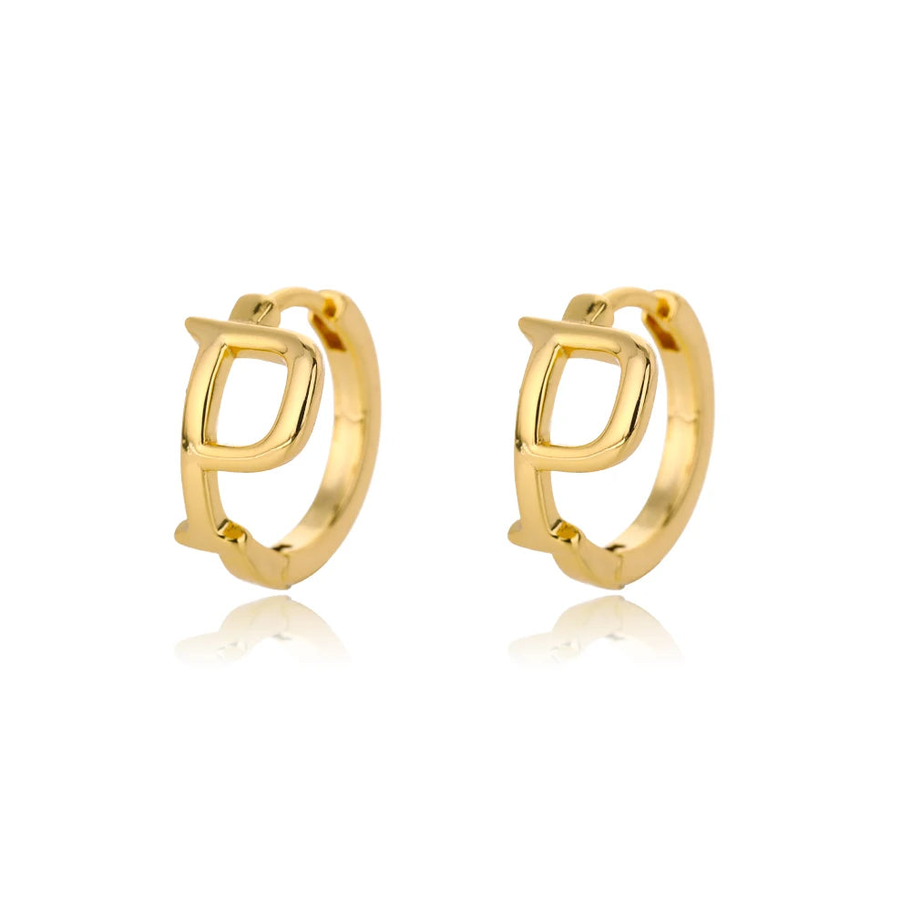Initial Gold Hoop Earring