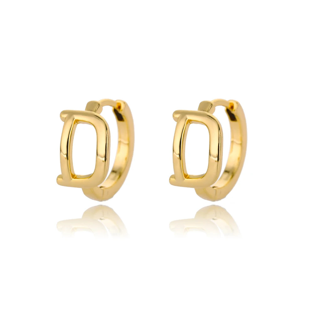 Initial Gold Hoop Earring