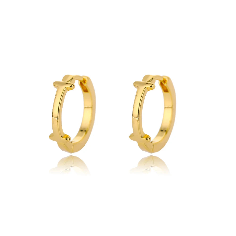 Initial Gold Hoop Earring
