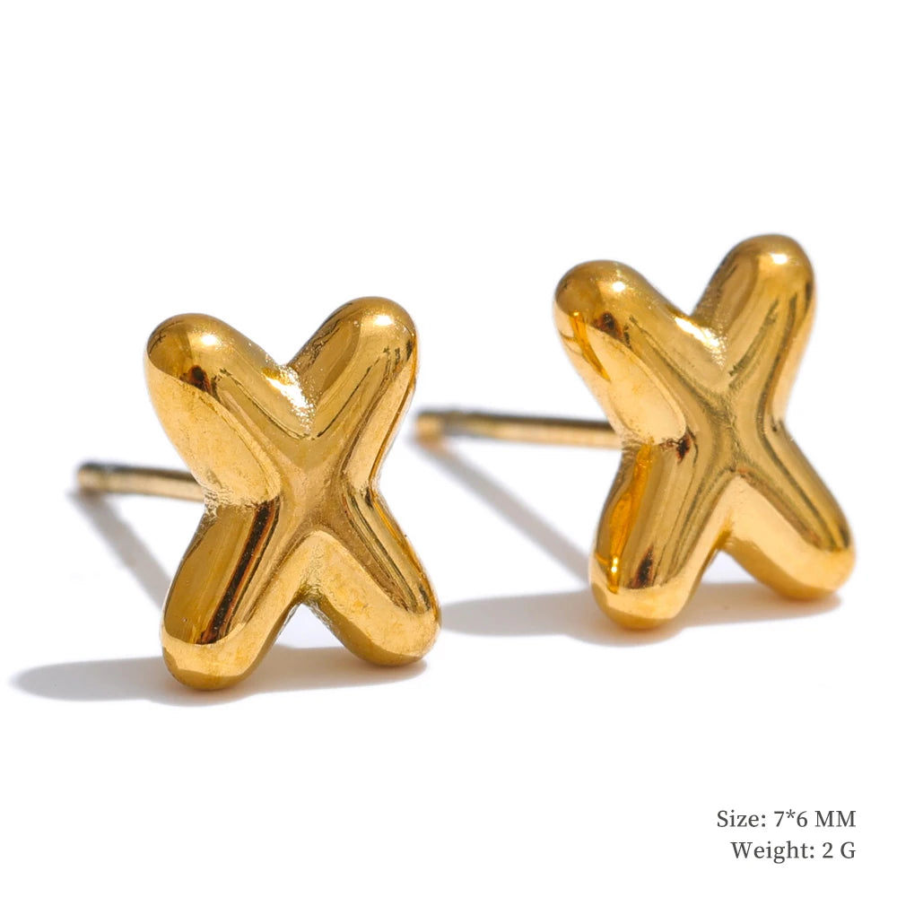 Gold Initial Letter Bubble Earring