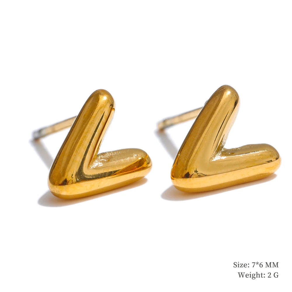 Trendy Initial Gold Bubble Earring