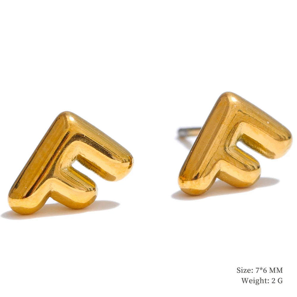 Gold Initial Letter Bubble Earring