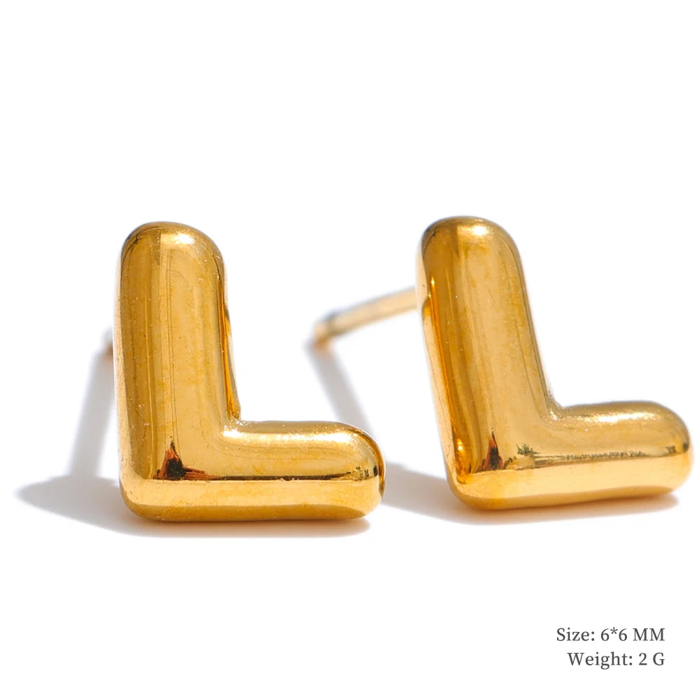 Gold Initial Letter Bubble Earring