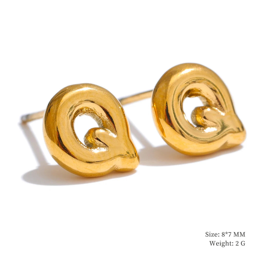 Trendy Initial Gold Bubble Earring