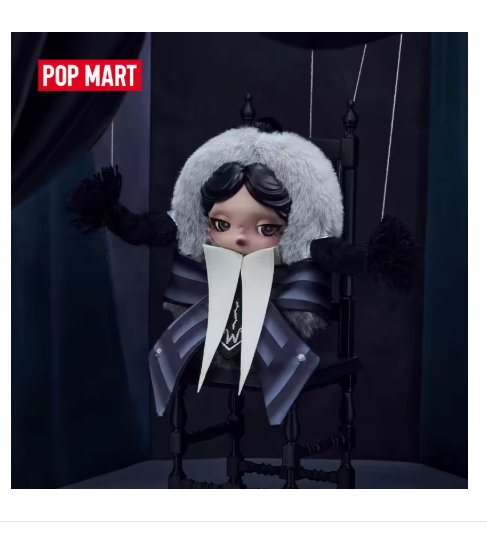 Autentic POPMART SKULLPANDA × Wednesday Plush（Nevermore Academy Uniform Version）