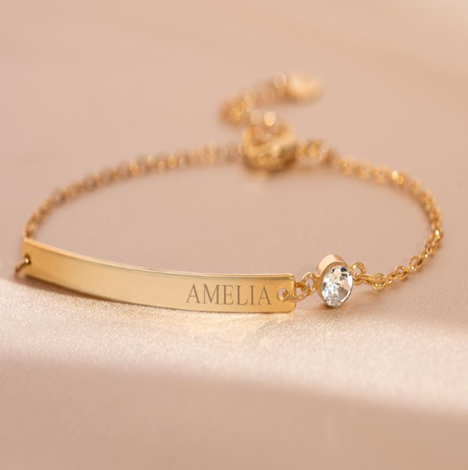 Personalised Name Birthstone Bracelet