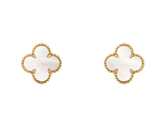 Pearl Gold Clover Earring