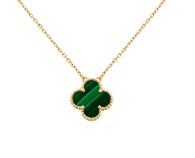 18k Gold Clover Red Necklace