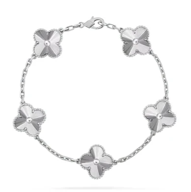 Four Leaf Silver Clover Green Bracelet