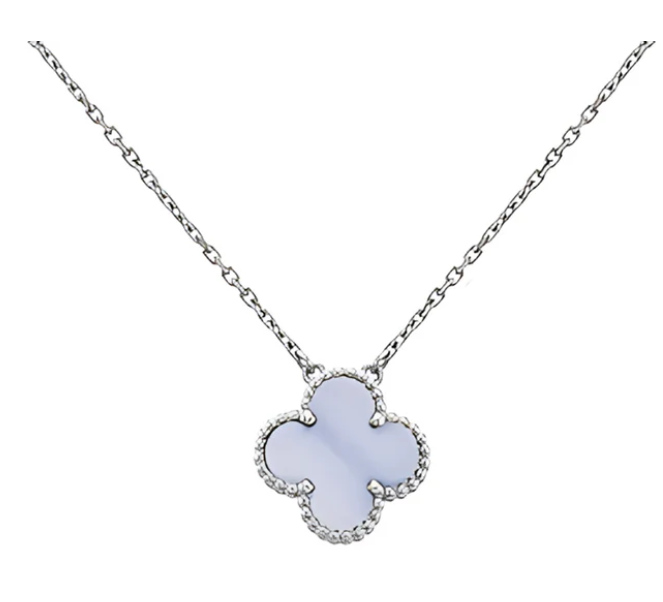 Silver Clover Pearl Necklace