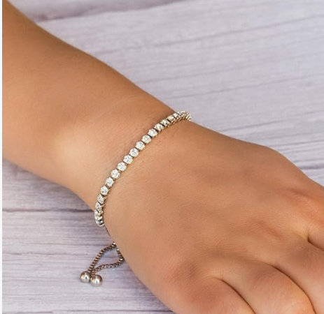 Silver Plated Friendship Cubic Zirconia Bracelet Bangle