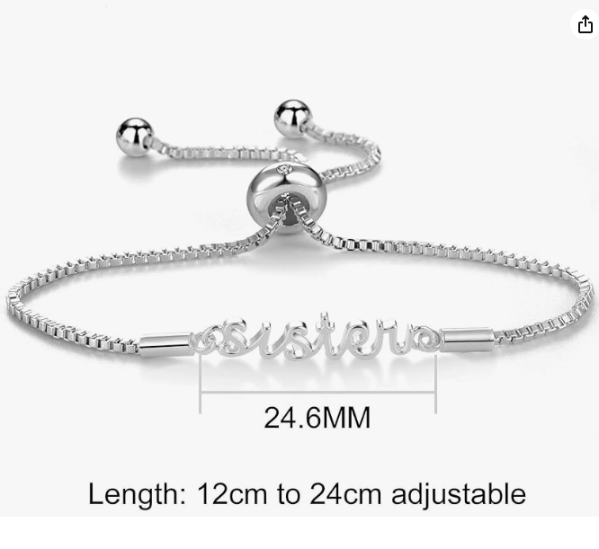 Silver Plated Sister Cubic Zirconia Bracelet Bangle