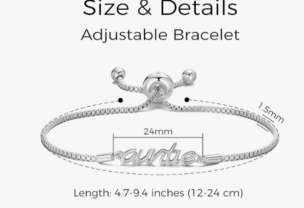 Silver Plated Auntie Cubic Zirconia Bracelet