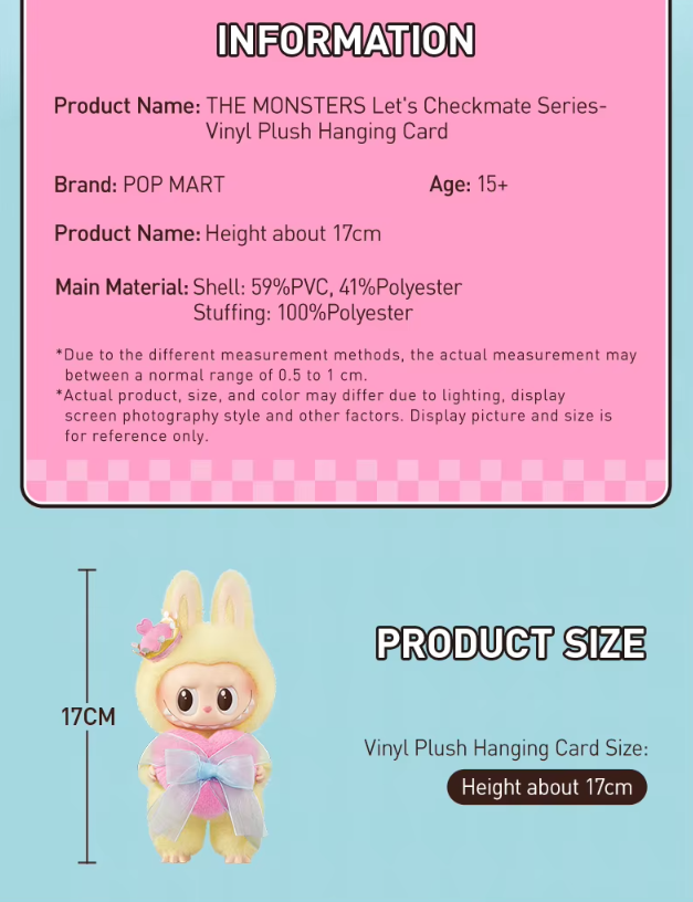 AUTHENTIC POPMART - Let's Checkmate Series-Vinyl Plush