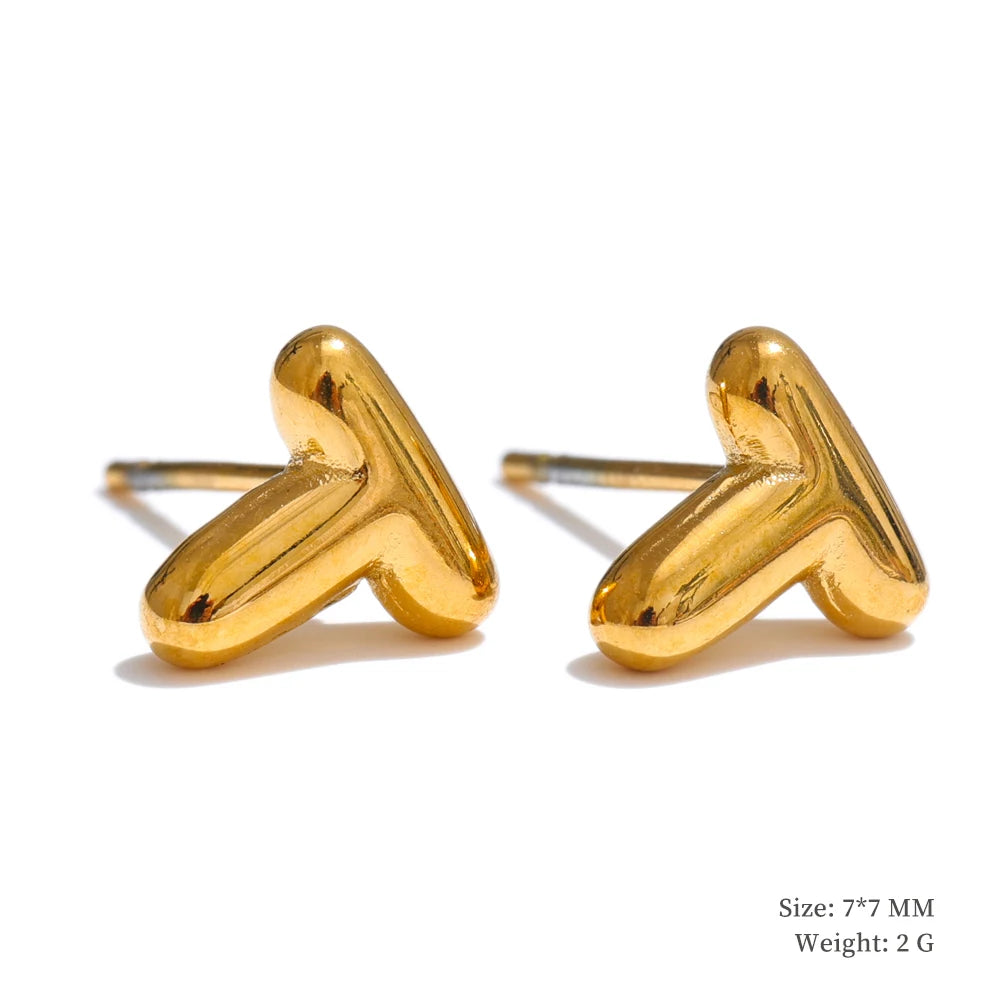 Gold Initial Letter Bubble Earring