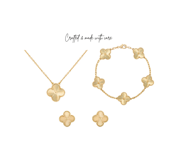 18k Gold Four Leaf Clover Red Jewellery