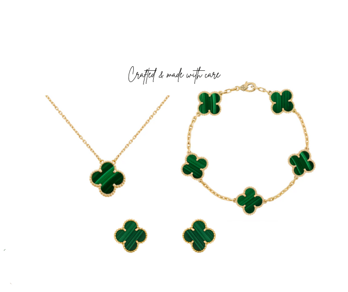 18k Gold Four Leaf Clover Red Jewellery